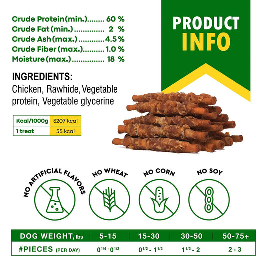 Smoked Rawhide Chicken Dog Treats